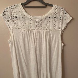 White top with eyelet detail